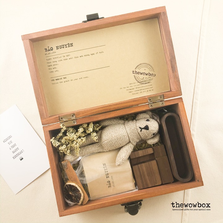 [Quà tặng bạn nam] THE WOODEN BOX – USB gỗ, giá để điện thoại gỗ, khay đựng card gỗ